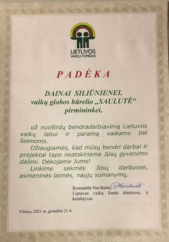Lietuvos Vaikų Fondas 12/21/2021