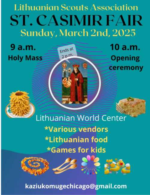 Stop by the Saulute Table at Kaziuko Muge on March 2nd
