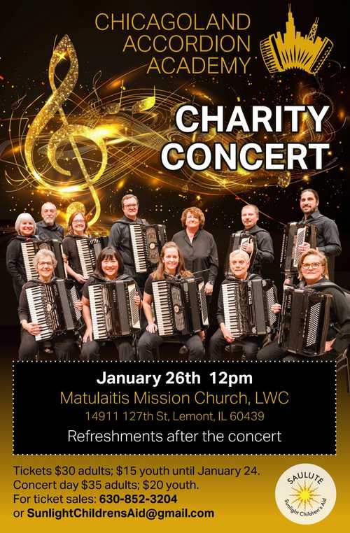 Accordion concert to raise funds for Sunlight Children's Aid projects