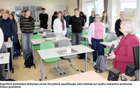 Dauniškio gimnazijos mokytoja Loreta Tarvydienė pasidžiaugė, kad mokiniai turi puikių mokymosi priemonių fizikos pamokose