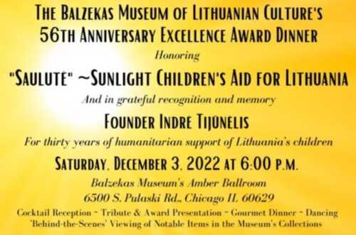 Sunlight Children's Aid To Be Honored at Balzekas Museum of Lithuanian Culture