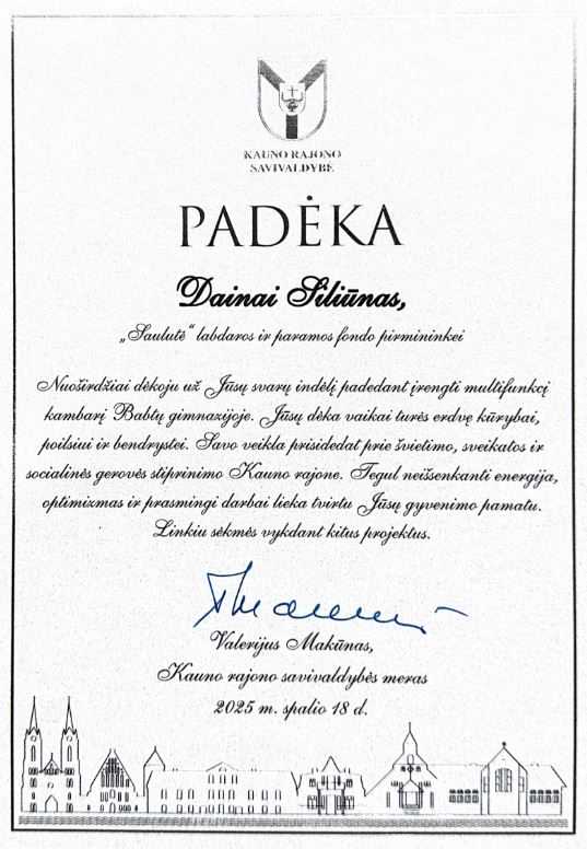 Kauno Rajono Savivaldybė (Daina Siliunas) 10/18/2025