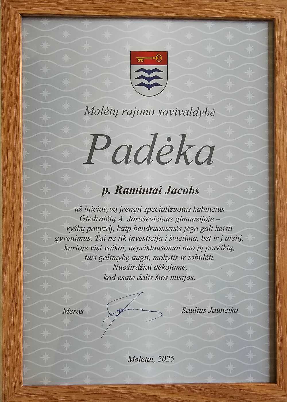 Molėtų rajono savivaldybė (Raminta Jacobs) 2025